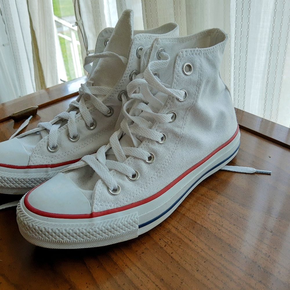 NWOT White High Top Converse
